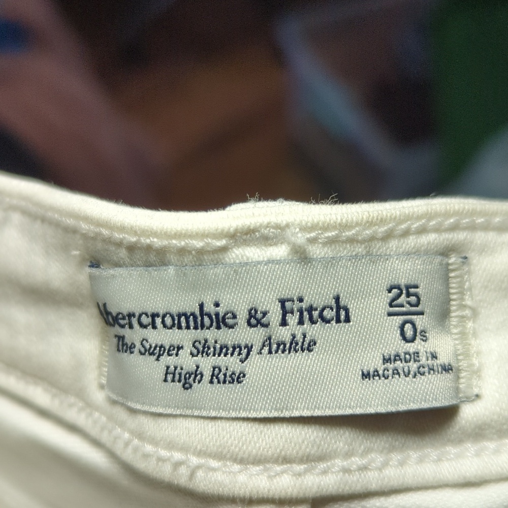 Abercrombie & Fitch Super Skinny Ankle Jeans High Rise Button Fly Size 25 0S - Picture 5 of 6